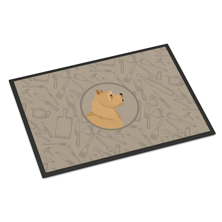 Carolines Treasures 24 x 36 in. Norwich Terrier in the Kitchen Indoor or Outdoor Mat CK2198JMAT